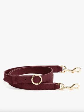 Cuyana Adjustable Strap in Cherry Pebbled Leather